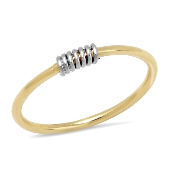 "Wrap Me Up" 14K Yellow Gold with White Gold Wraps Stackable Ring - Picture 1 of 2